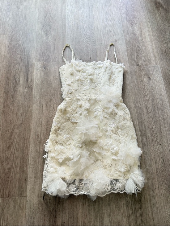 Helsi Dresses & Skirts - helsi hilma ivory white 3d floral applique sequin embellished mini dress XS NEW